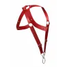MOB Eroticwear Harnais élastique et Cockring Crossback Dngeon Rouge